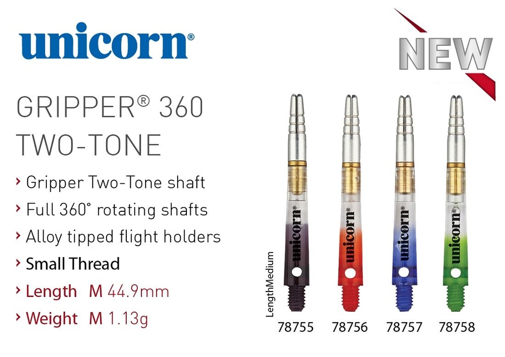 [78755] Unicorn Gripper 360 TWO-TONE Aluminium-Drehtops mit Polycarbonatshaft (m/schwarz)