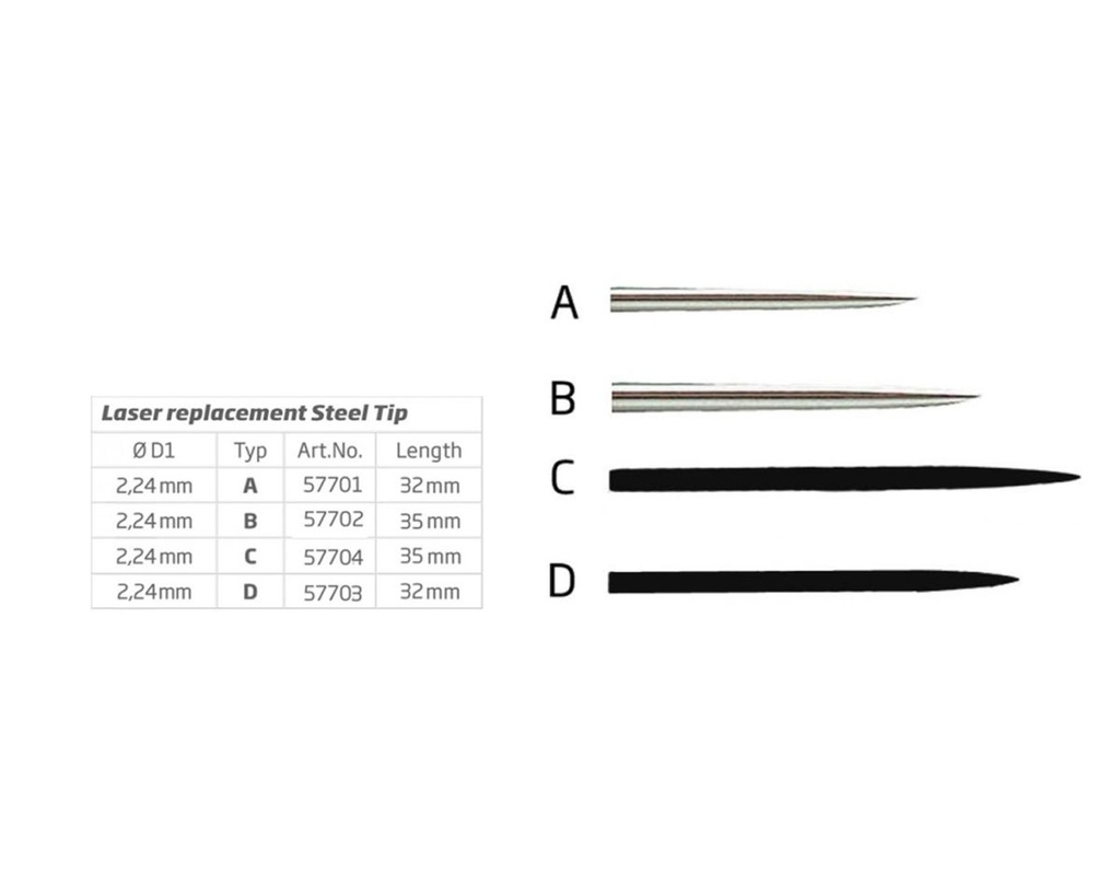 [b57702] BEAZD Dart Point Silver (38 mm)