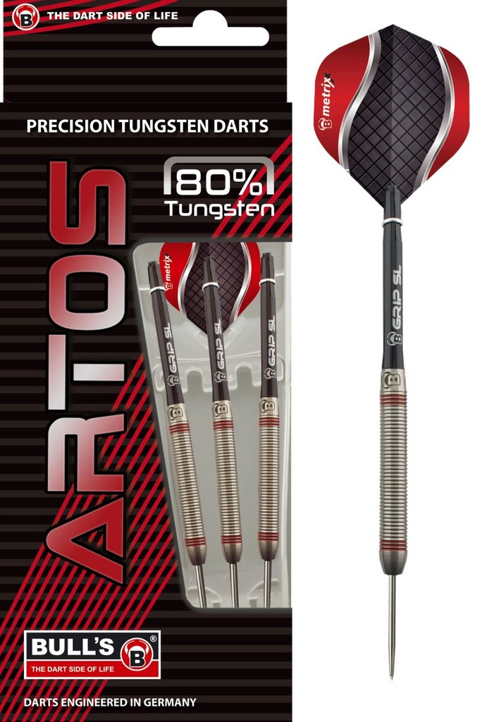 BULL'S Artos AR3 Steeldart, Red 80% Tungsten