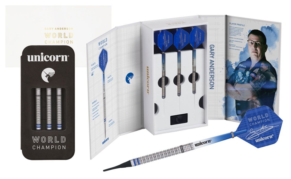 [04501] Unicorn Phase 3 World Champion Gary Anderson Soft Darts Presentation Box (20 Gr.)
