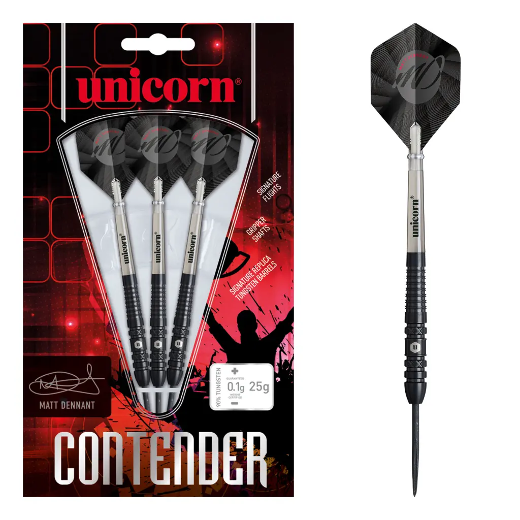 [01329] Unicorn Contender Matt Dennant 25g Steel Tip 90% Tungsten