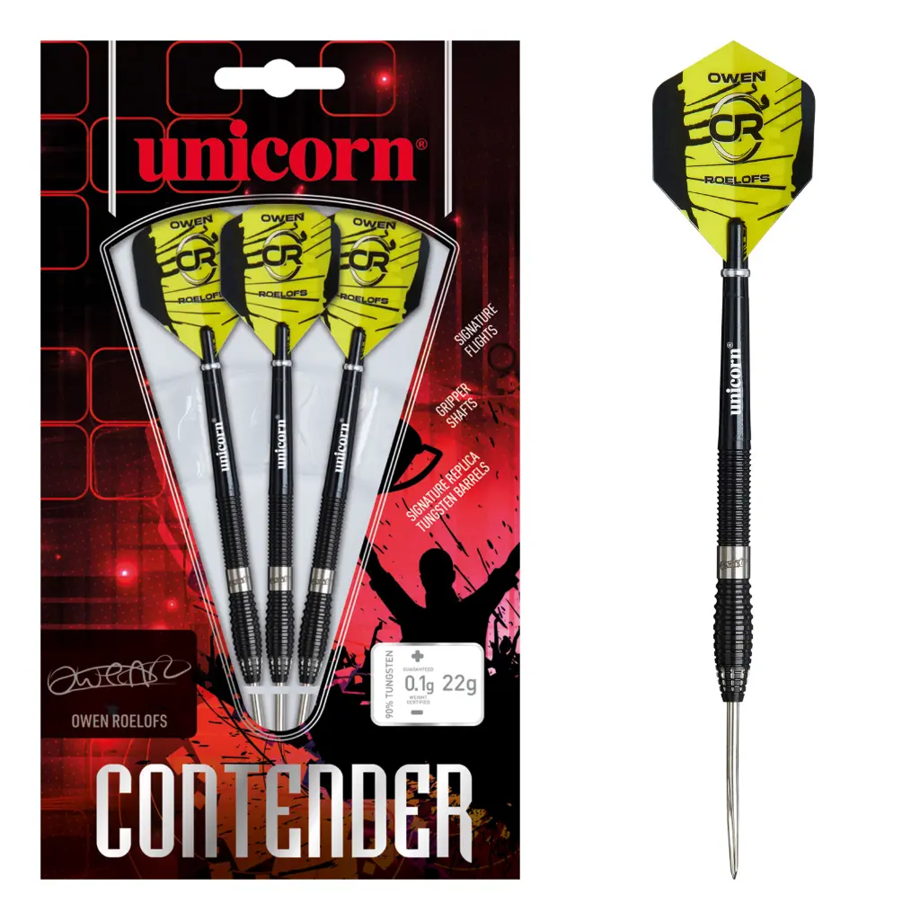 [01327] Unicorn Contender Owen Roelofs 22g Steel Tip 90% Tungsten