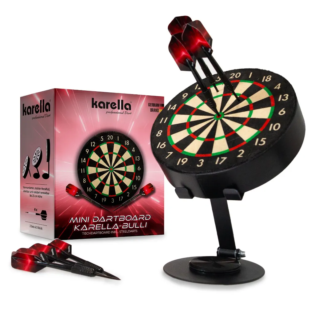Dartboard Karella Mini Bulli inkl. 2 Satz Mini-Steel-Darts