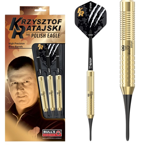 [16218] BULL'S Krzysztof Ratajski Soft Dart, Brass gold