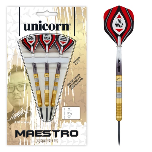 [02320] Unicorn Seigo Asada Phase 3 Gold Steel Darts