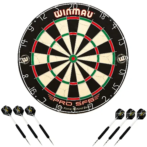 [810010] Winmau Dartboard PRO-SFB im Set inklusive 2 Satz Winmau Steeldarts